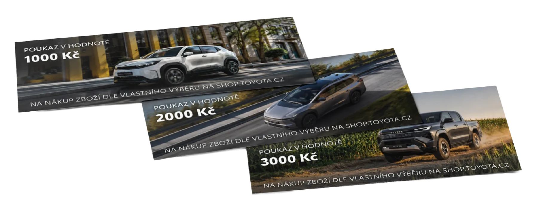 Dárkové poukazy 1000, 2000 a 3000 Kč